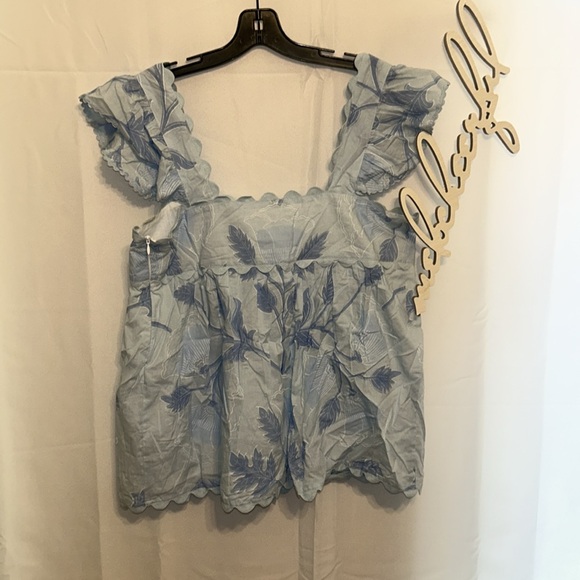 JULIET DUNN

Pale Blue Baby Doll Top with Bellflower Block Print - Picture 8 of 12